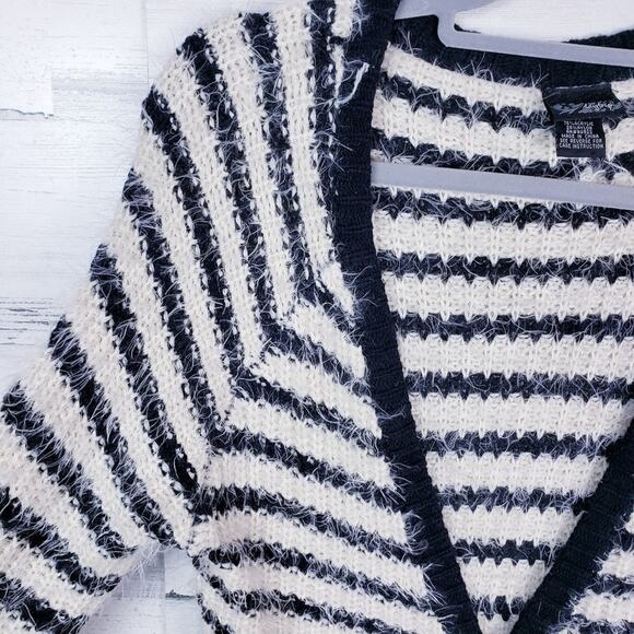 Daytrip Striped Fuzzy Button Front Cardigan - Picture 2 of 8